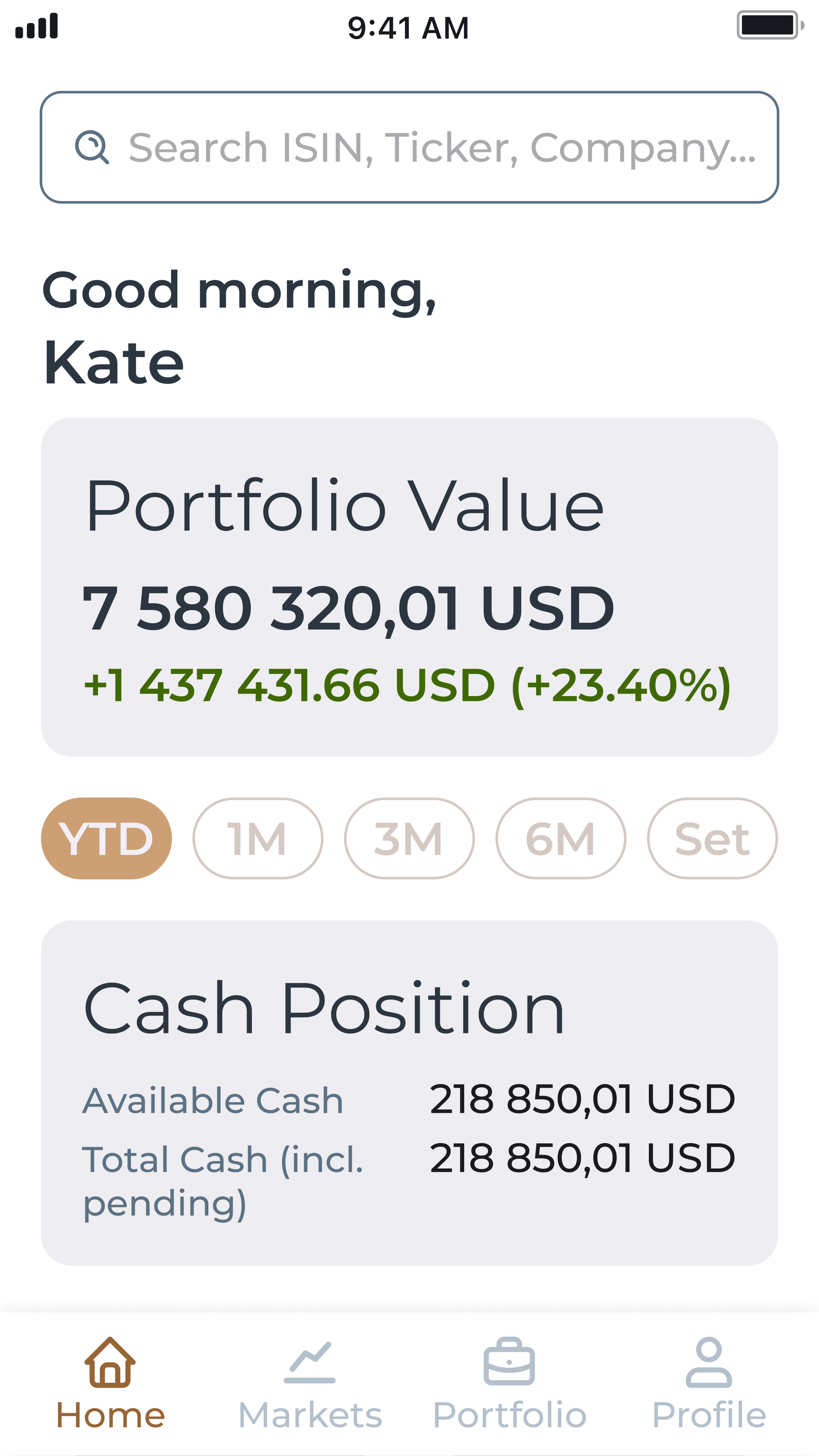 Your portfolio,
always at hand